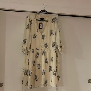 CCX Cream Floral Long Sleeve Dress